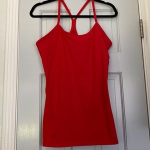 Lululemon red top with built in bra size 10